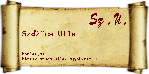 Szűcs Ulla névjegykártya